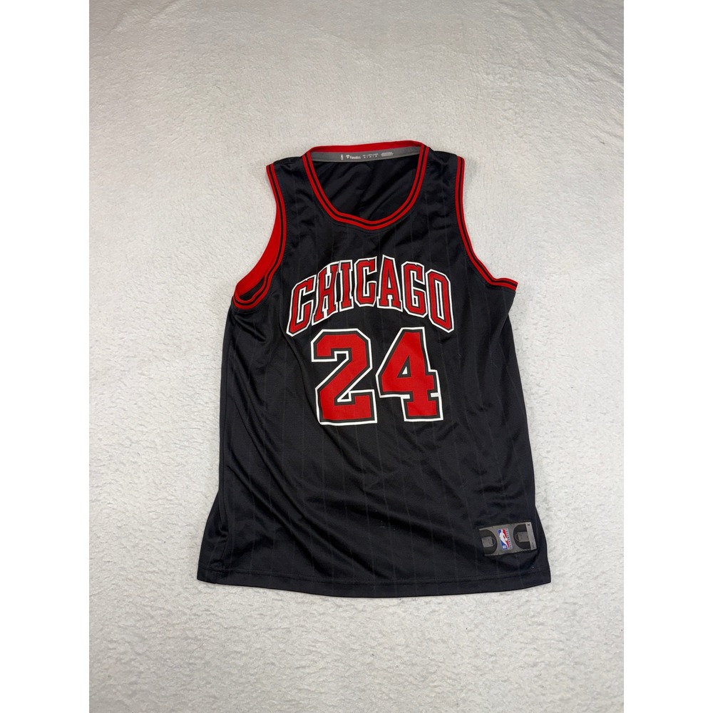 Fanatics Chicago Bulls Lauri Markkanen 24 Jersey Mens Medium Black Pinstripe NBA